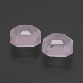 캐럿 천연 핑크 로즈 쿼츠 보석, 에메랄드 컷, 7.9×7.9 mm, 투명한