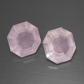 8.87캐럿 천연 풍선껌 핑크 로즈 쿼츠 보석, 에메랄드 컷, 10.6×10.3 mm, 투명한