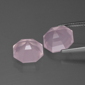 8.87캐럿 천연 풍선껌 핑크 로즈 쿼츠 보석, 에메랄드 컷, 10.6×10.3 mm, 투명한