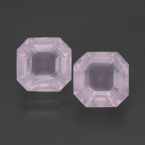 4.32캐럿 천연 라이트 핑크 로즈 쿼츠 보석, 에메랄드 컷, 8.2×8.2 mm, 투명한