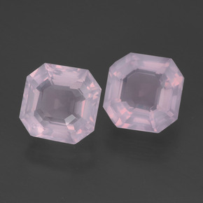 4.32캐럿 천연 라이트 핑크 로즈 쿼츠 보석, 에메랄드 컷, 8.2×8.2 mm, 투명한