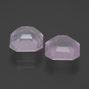 4.32캐럿 천연 라이트 핑크 로즈 쿼츠 보석, 에메랄드 컷, 8.2×8.2 mm, 투명한