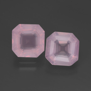 4.27캐럿 천연 라이트 체리 핑크 로즈 쿼츠 보석, 에메랄드 컷, 8.3×8.2 mm, 투명한