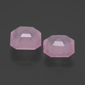 4.27캐럿 천연 라이트 체리 핑크 로즈 쿼츠 보석, 에메랄드 컷, 8.3×8.2 mm, 투명한