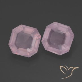 4.12캐럿 천연 라이트 핑크 로즈 쿼츠 보석, 에메랄드 컷, 8.4×8.3 mm, 투명한