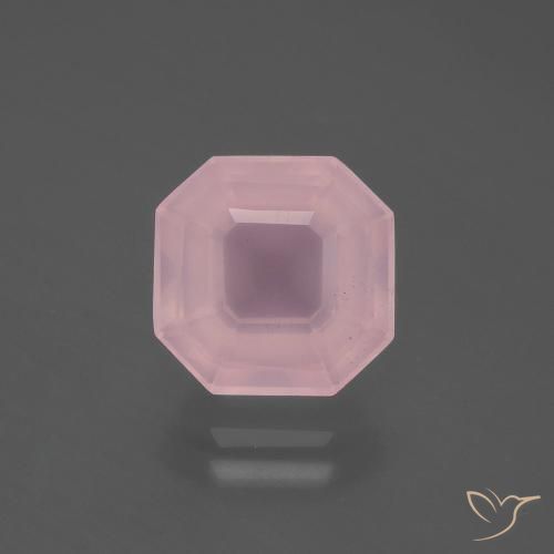 4.47ct 자연스러운 미디엄 핑크 로즈 쿼츠, 에메랄드 컷, 투명한