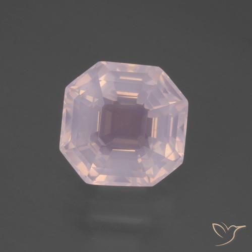 6.53ct 자연스러운 라이트 핑크 로즈 쿼츠, 에메랄드 컷, 투명한
