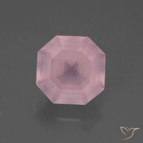 5.53ct 자연스러운 미디엄 핑크 로즈 쿼츠, 에메랄드 컷, 투명한