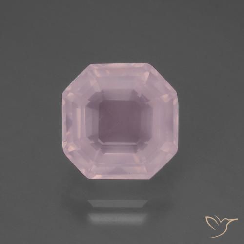 5.60ct 자연스러운 라이트 핑크 로즈 쿼츠, 에메랄드 컷, 투명한
