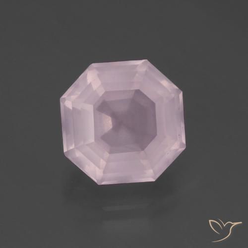 5.59ct 자연스러운 풍선껌 핑크 로즈 쿼츠, 에메랄드 컷, 투명한