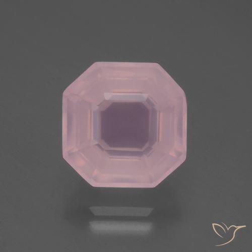 5.99ct 자연스러운 비비드 핑크 로즈 쿼츠, 에메랄드 컷, 투명한