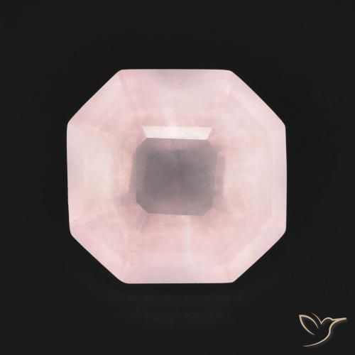 4.41ct 자연스러운 라이트 핑크 로즈 쿼츠, 에메랄드 컷, 투명한