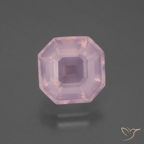 4.99ct 자연스러운 풍선껌 핑크 로즈 쿼츠, 에메랄드 컷, 투명한