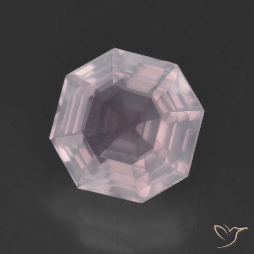 4.22ct 자연스러운 라이트 핑크 로즈 쿼츠, 에메랄드 컷, 투명한