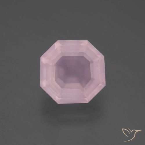 4.07ct 자연스러운 라이트 핑크 로즈 쿼츠, 에메랄드 컷, 투명한