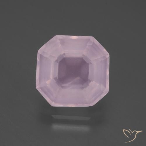 5.64ct 자연스러운 풍선껌 핑크 로즈 쿼츠, 에메랄드 컷, 투명한