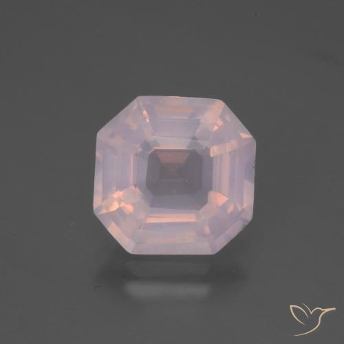 4.48ct 자연스러운 라이트 핑크 로즈 쿼츠, 에메랄드 컷, 투명한