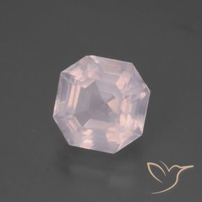 4.90캐럿 천연 매우 밝은 분홍색 로즈 쿼츠, 옥타곤 / 에메랄드 컷, 투명한