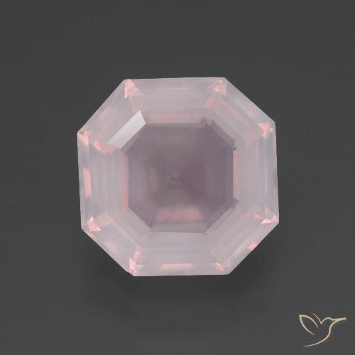 3.53ct 자연스러운 라이트 피치 로즈 로즈 쿼츠, 에메랄드 컷, 투명한