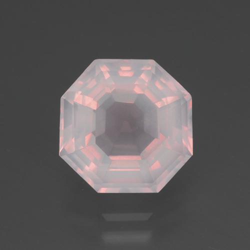 3.40캐럿 천연 라이트 핑크 로즈 쿼츠, 에메랄드 컷, 9.5×9.5 mm, 투명한