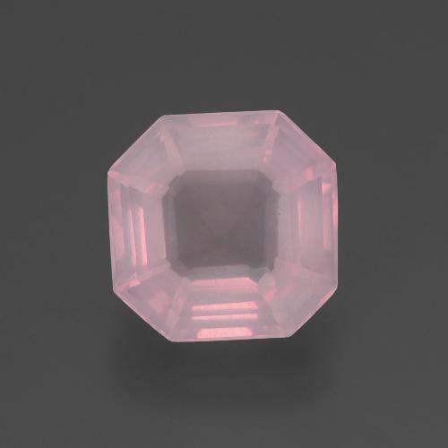 2.89캐럿 천연 로즈 핑크 로즈 쿼츠, 에메랄드 컷, 9.2×9.1 mm, 투명한