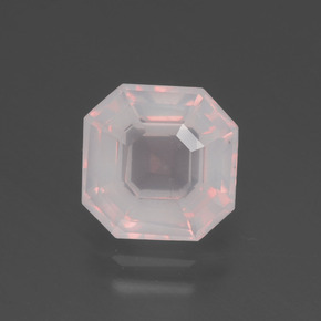 2.67캐럿 천연 베리 라이트 로즈 핑크 로즈 쿼츠, 에메랄드 컷, 8.7×8.6 mm, 투명한