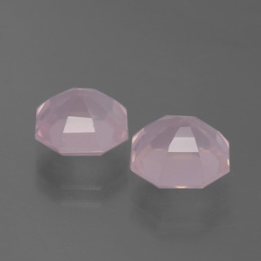 5.62캐럿 천연 핑크 로즈 쿼츠 보석, 에메랄드 컷, 8.9×8.6 mm, 투명한
