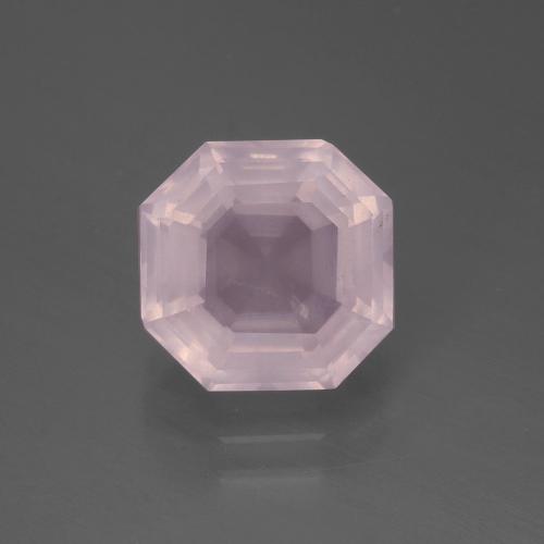 3.24캐럿 천연 라이트 핑크 로즈 쿼츠, 에메랄드 컷, 9.3×9.2 mm, 투명한