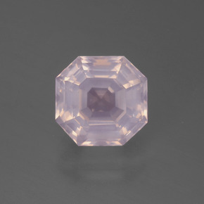 3.29캐럿 천연 라이트 핑크 로즈 쿼츠, 에메랄드 컷, 9.1×8.9 mm, 투명한