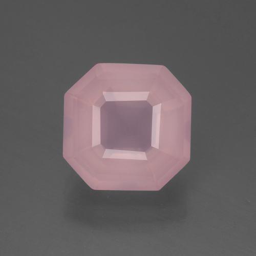 3.59캐럿 천연 미디엄 핑크 로즈 쿼츠, 에메랄드 컷, 9.9×9.8 mm, 투명한