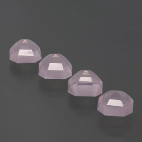 7.26캐럿 천연 로즈 핑크 로즈 쿼츠 보석, 에메랄드 컷, 7.6×7.6 mm, 투명한