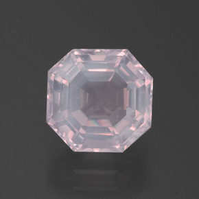1.96캐럿 천연 핑크 로즈 쿼츠, 에메랄드 컷, 8×7.8 mm, 투명한