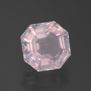 1.96캐럿 천연 핑크 로즈 쿼츠, 에메랄드 컷, 8×7.8 mm, 투명한