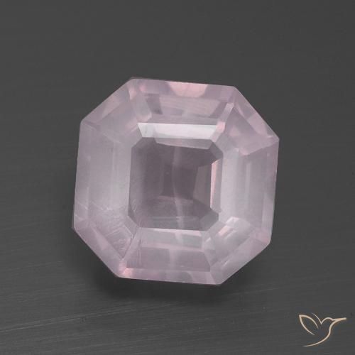 3.27ct 자연스러운 베리 라이트 로즈 핑크 로즈 쿼츠, 에메랄드 컷, 투명한
