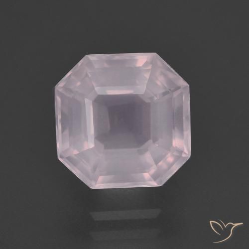 3.57ct 자연스러운 베리 라이트 로즈 핑크 로즈 쿼츠, 에메랄드 컷, 투명한