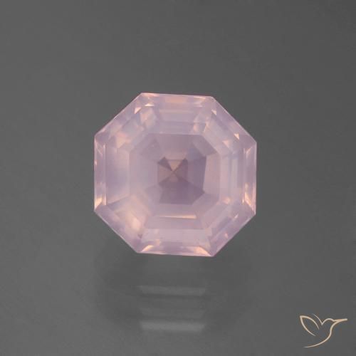 4.00ct 자연스러운 라이트 핑크 로즈 쿼츠, 에메랄드 컷, 투명한