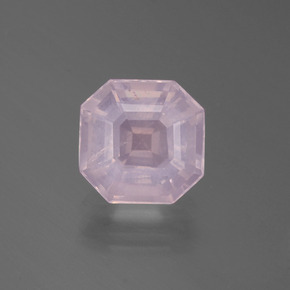3.02캐럿 천연 라이트 핑크 로즈 쿼츠, 에메랄드 컷, 9.3×9.2 mm, 투명한
