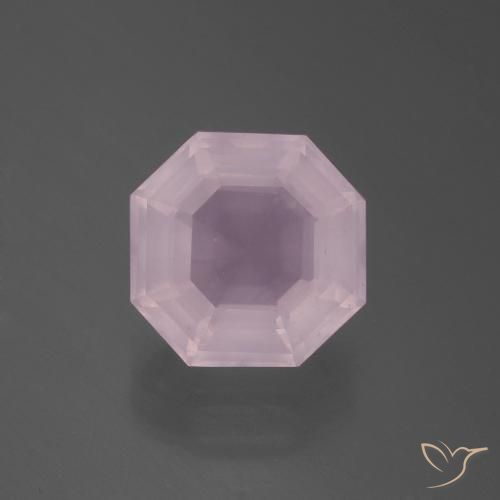 3.75ct 자연스러운 풍선껌 핑크 로즈 쿼츠, 에메랄드 컷, 투명한