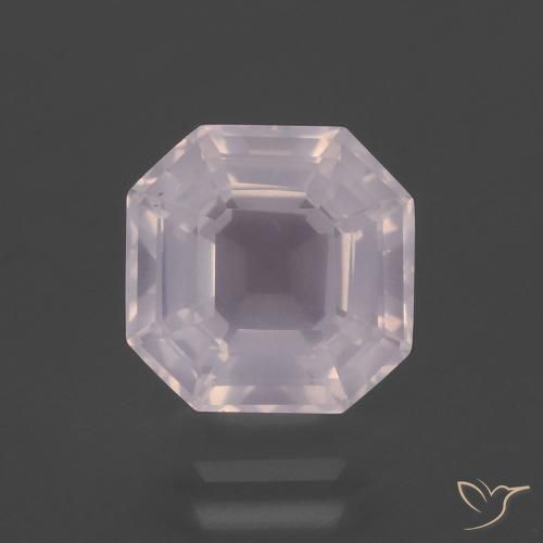 4.06ct 자연스러운 라이트 로즈 핑크 로즈 쿼츠, 에메랄드 컷, 투명한