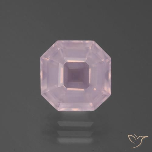 4.35ct 자연스러운 라이트 핑크 로즈 쿼츠, 에메랄드 컷, 투명한