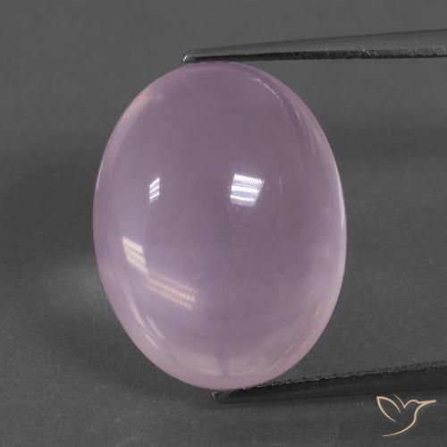 14.42캐럿 천연 라이트 핑크 로즈 쿼츠, 타원형 컷, 18.3×14.2 mm, 투명한