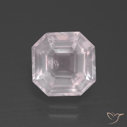 3.70ct 자연스러운 베리 라이트 로즈 핑크 로즈 쿼츠, 에메랄드 컷, 투명한