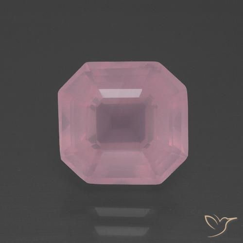 3.81ct 자연스러운 미디엄 핑크 로즈 쿼츠, 에메랄드 컷, 투명한