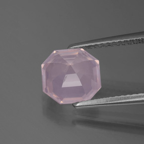 2.30캐럿 천연 라이트 핑크 로즈 쿼츠, 에메랄드 컷, 8.4×8.3 mm, 투명한