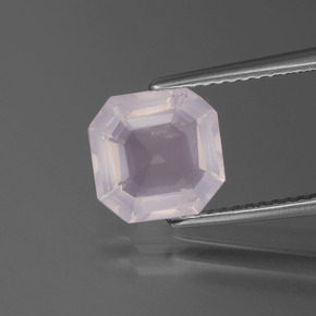 2.17캐럿 천연 매우 밝은 분홍색 로즈 쿼츠, 에메랄드 컷, 투명한