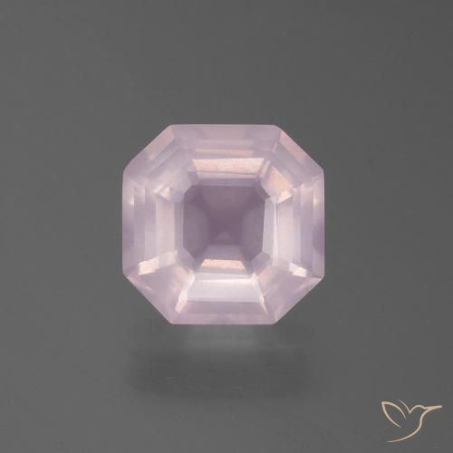 2.85ct 자연스러운 라이트 로즈 핑크 로즈 쿼츠, 에메랄드 컷, 투명한