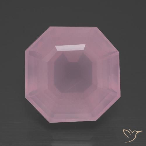 11.20ct 자연스러운 라이트 핑크 로즈 쿼츠, 에메랄드 컷, 투명한