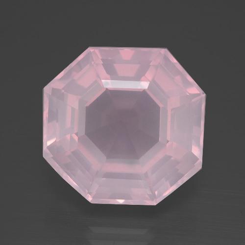 13.25캐럿 천연 라이트 핑크 로즈 쿼츠, 에메랄드 컷, 15.2×14.8 mm, 투명한