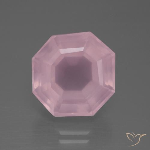 11.37ct 자연스러운 풍선껌 핑크 로즈 쿼츠, 에메랄드 컷, 투명한