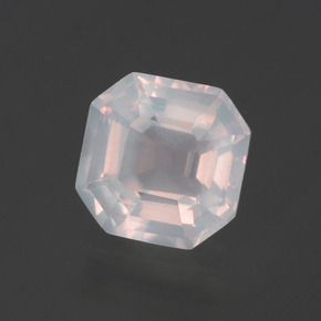 1.96캐럿 천연 베리 라이트 로즈 핑크 로즈 쿼츠, 에메랄드 컷, 7.6×7.6 mm, 투명한